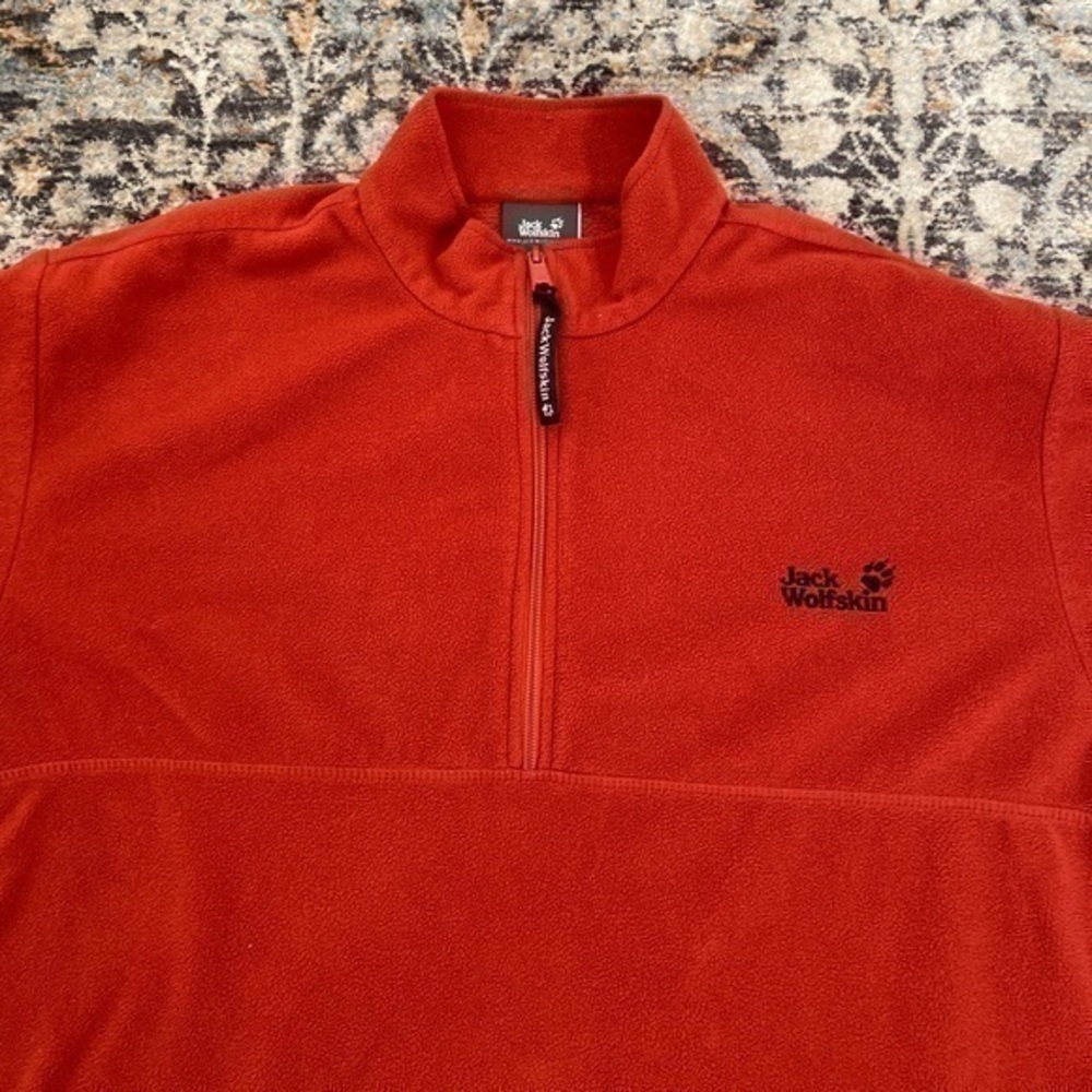 Jack Wolfskin‎ Orange Fleece 3/4 Zip Pullover Sweater - Picture 3 of 10